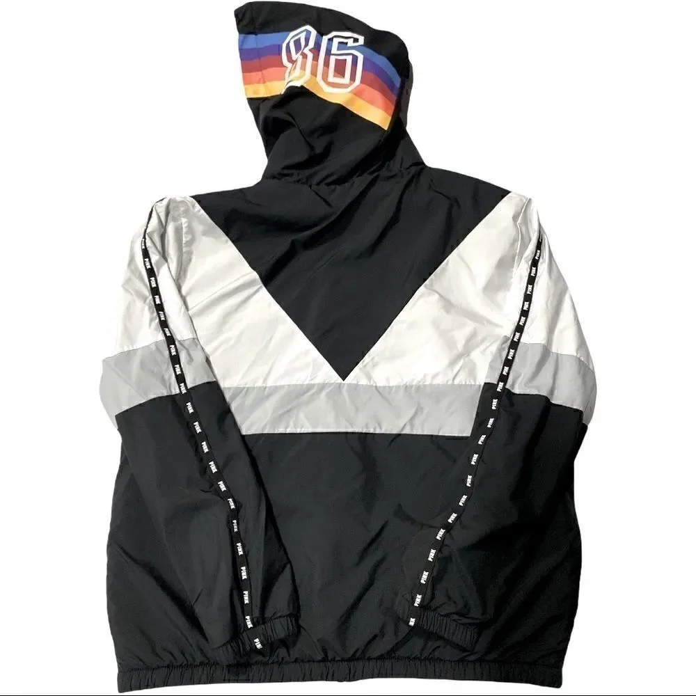 Victoria Secret Pink Color Block Anorak Sharpa Lined Jacket! - Picture 4 of 8